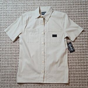 Dogg Supply Snoop Dogg XS Woven Work Wear Shirt Top Cement Rap Hip Hop Button Up